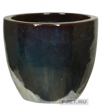 Кашпо Metal Glaze Couple silver-blue